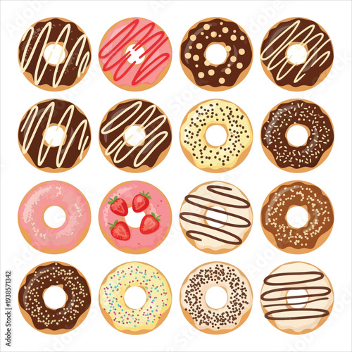 Donuts art dessert illustration image