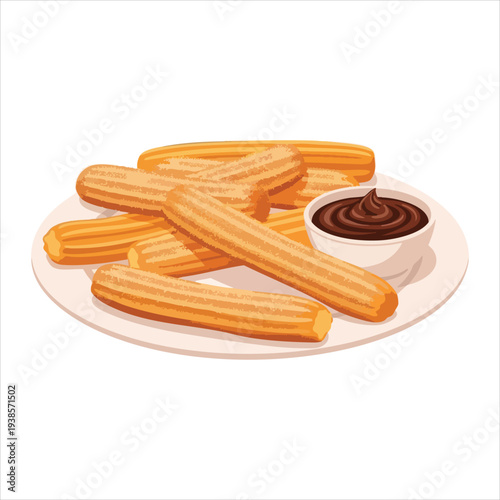 Churros art dessert illustration image