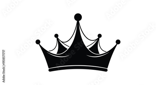 Canvastavla A striking black silhouette depicts a regal crown with ornate details and promin
