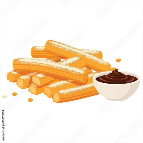 Churros art dessert illustration image