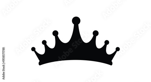 Photos A striking black silhouette depicts a majestic crown with ornate details and pro