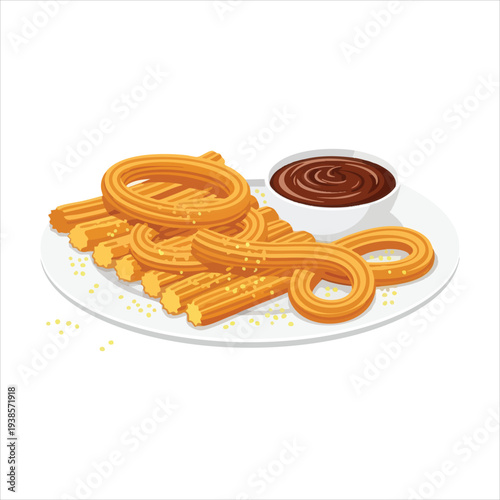 Churros art dessert illustration image