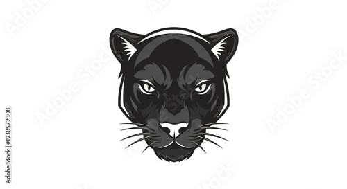 Close-up illustration of a fierce black panther head with intense eyes.