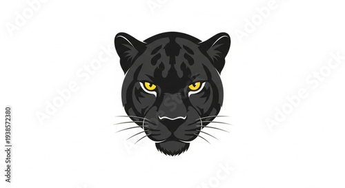 Close-up portrait of a fierce black panther with piercing yellow eyes.