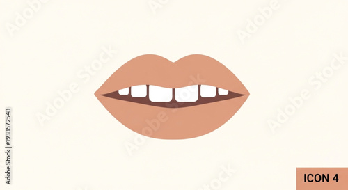 Close up of a smiling mouth with white teeth showing.