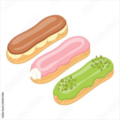 Éclair art dessert illustration image
