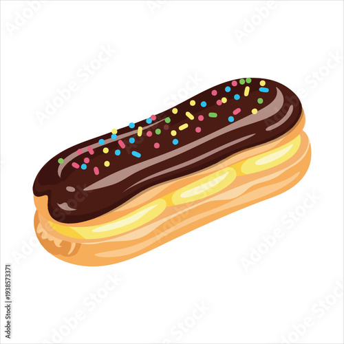 Éclair art dessert illustration image
