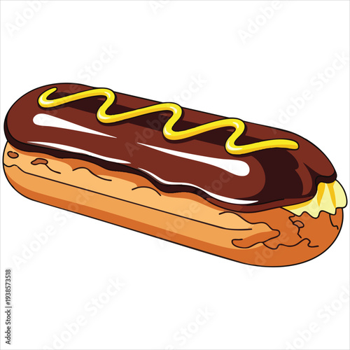 Éclair art dessert illustration image