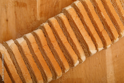 Close-up of freshly sliced ...