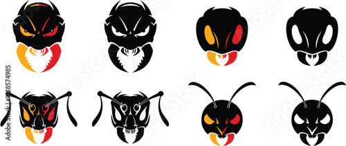 Angry Ant Mascot Insect Logo Illustration