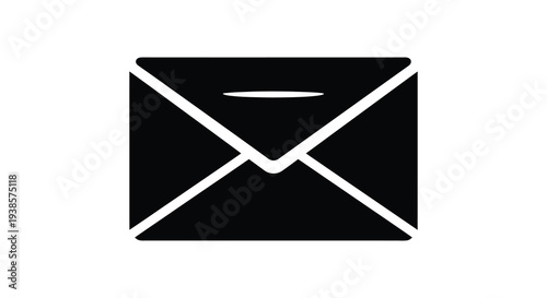 A minimalist geometric representation of an envelope with a simple opening depicted as a stark silhouette high quality professional
