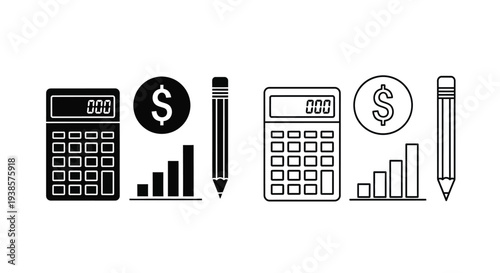 Financial growth & budgeting icons Vector