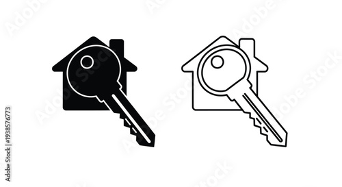 Modern house keys design icons Vector