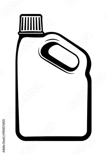 Plastic canister with handle, without background