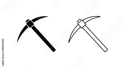 Vintage pickaxe and modern mining tool Vector