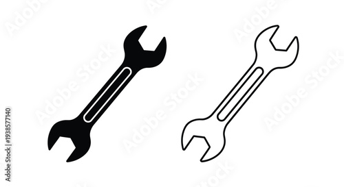 Modern wrench vector icons set Vector