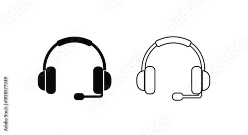 Modern headset with microphone design Vector