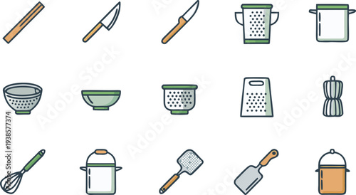 Vector illustration of a kitchen accessories .