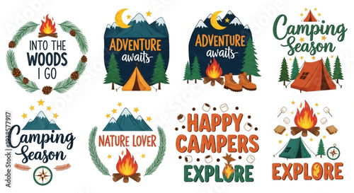 Collection of Camping and Outdoor Adventure Themed Graphics.