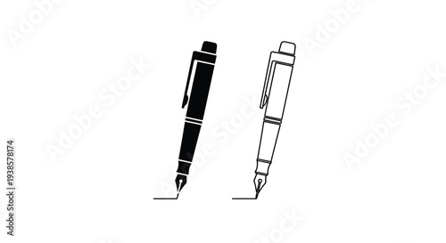Minimalist pen and highlighter icons Vector