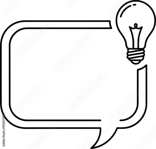 Innovative idea with lightbulb in speech bubble