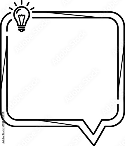 Creative idea speech bubble with lightbulb moment