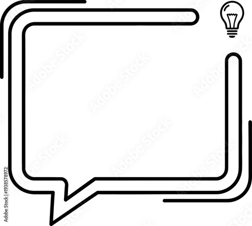 Modern chat bubble with lightbulb idea for creative communication