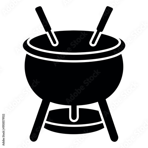 Fondue-pot-icon. 