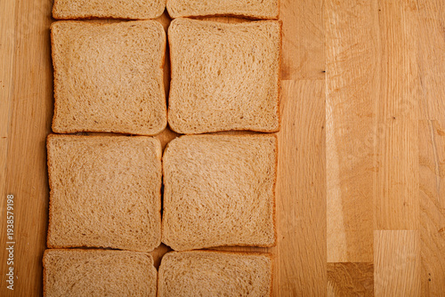 Overhead view of toasted wh...