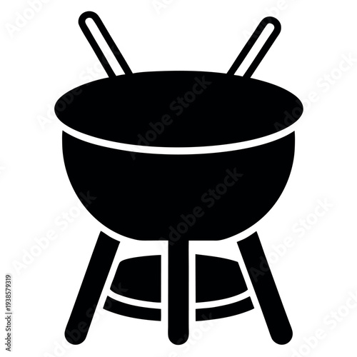 Fondue-pot-icon. 