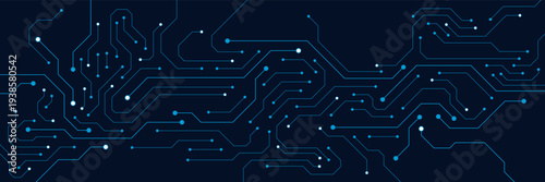 Abstract technology circuit board background. Digital communication and network connection with computer motherboard, microchip, processor and semiconductor. Vector