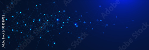 Abstract digital nodes and lines. Futuristic plexus design for big data visualization, network connection, science and technology background. Vector