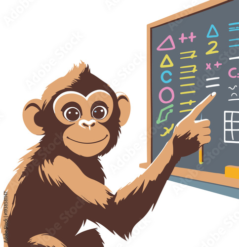  Monkey musician playing an acoustic guitar happily, bold thick black clean outline, vector sticker style, white background 2