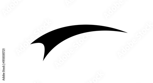 Black Curved Shape Silhouette Design Element.