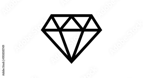 Black Diamond Icon Simple Illustration Design.