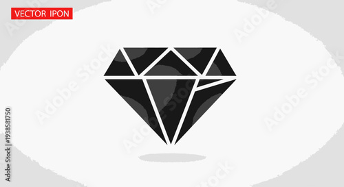 Black Diamond Icon Vector Illustration Design.