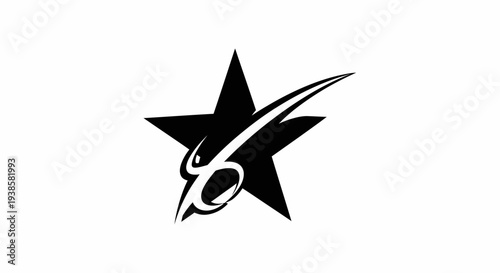 Black Star Logo with Bird Silhouette Design.
