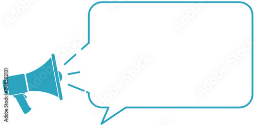 Megaphone announcing message in speech bubble for clear communication