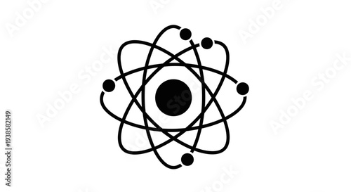 Simple Atom Illustration with Electrons and Nucleus.