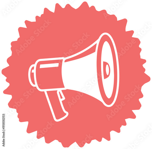 Vibrant megaphone icon for loud announcements and promotions