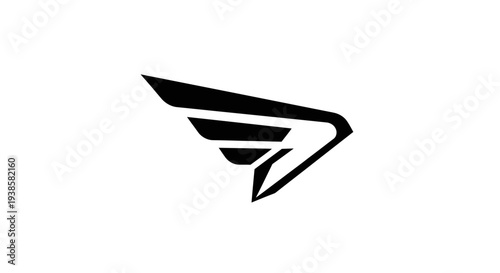 Black Abstract Geometric Shape Design Element.