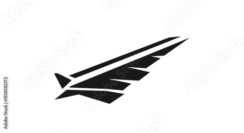 Black Silhouette of an Airplane in Flight.
