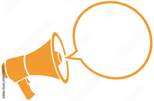 Vibrant megaphone with speech bubble for impactful announcements