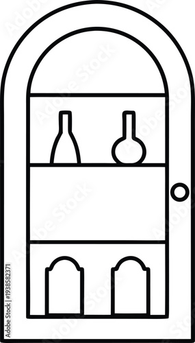 passover storage cabinet with lock silhouette vector illustration on transparent background