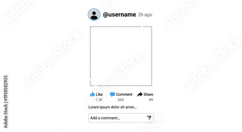 Social media interface with a comment section, like button, and sharing icon