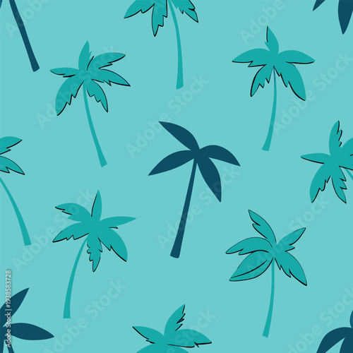 Seamless pattern with palm trees