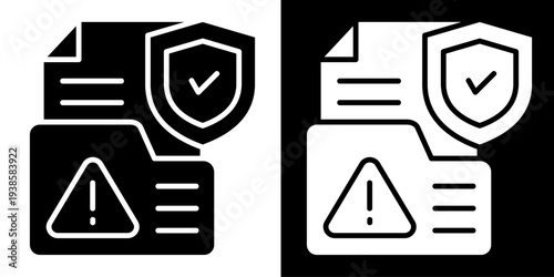 Document-Shield In Monochrome Glyph
