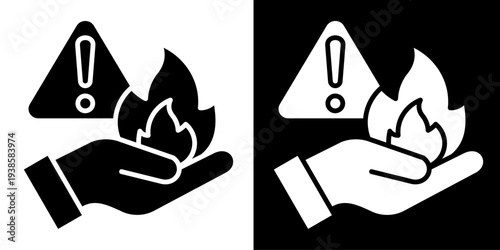 Flame In Monochrome Glyph