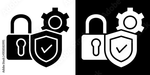Lock In Monochrome Glyph