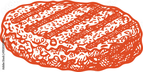 Illustration of Grilled Burger Patty